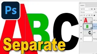 Photoshop Tutorial : Separate Text Into Layers | How To | Split Text Apart Letters