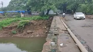 child escape from 🐊 crocodile  be careful during discharge in river anything  Green project of India