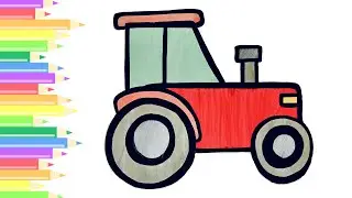 HOW TO DRAW A TRACTOR STEP BY STEP / DRAW AND COLOR