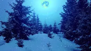 ⛄Bright Moon In The Snowy Forest - Winter Relaxing Piano Music - Deep Sleep Music - Meditation Music