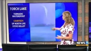 Tornadic waterspout spins up on Torch Lake