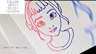 Drawing Zoey with Both Hands &ndash; Two Markers, Two Colors