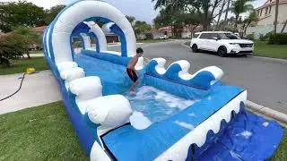 You won’t believe what happens next￼ to this Bounce House Slippy n slide inflatable
