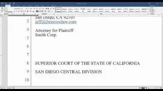 How to Prepare and Format a Legal Pleading in Word 2016