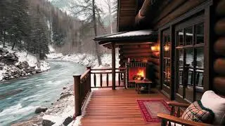 Cozy Riverside Cabin with Fireplace | Flowing Stream & Song Bird ambience | 2 hours