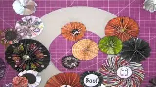 Fan-fold flower / rosette Halloween wreath