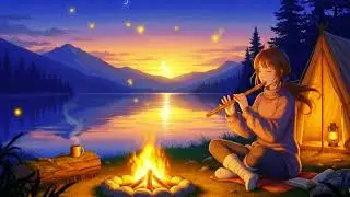 Lofi Girl Playing Flute by the Campfire &ndash; Relaxing Music for Sleep, Study & Relaxation