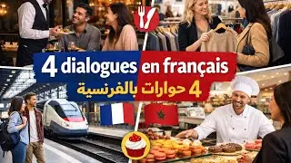 4 conversations en français | 4 محادثات بالفرنسية في مواقف الحياة اليومية