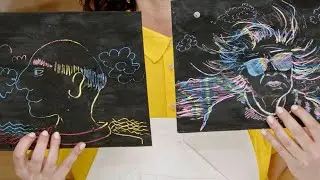 Whitney Kids Art Challenge: Charles Henry Alston - Scratch Art Family Portraits