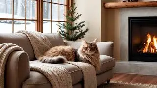 Zen Garden Whispers - Winter Cozy Cat Meditation 🐱❄️ 3 Min Relaxation Music