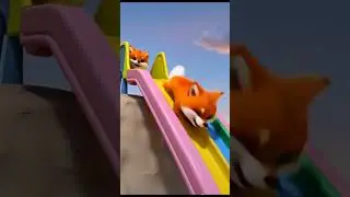 Funny Fox Slides Down a Rainbow! 😂🦊 | Cute Cartoon for Kids#FunnyFox #RainbowSlide #CuteCartoon