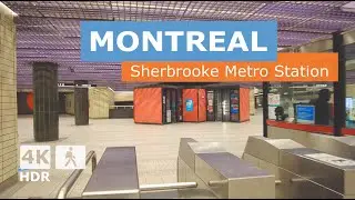 [ 4K ] Sherbrooke Metro Station Walking Tour | 🟠 Orange Line | Montreal, Quebec, Canada 🇨🇦 2024