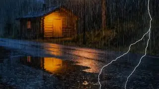 Cozy Cabin Rainstorm Sounds: Deep Thunder and Heavy Rain for Relaxation and Stress Management