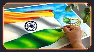 Independence Day drawing with Oil Pastel | Indian Flag drawing