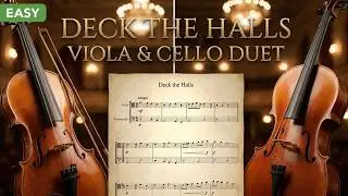 Deck the Halls Easy Viola and Cello Sheet Music &ndash; Beginner Holiday Duet Tutorial