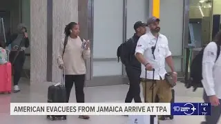 American evacuees from Jamaica arrive at Tampa International Airport