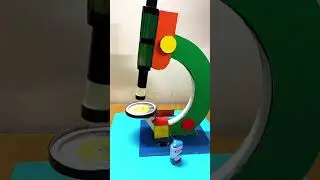 how to make microscope working model for science project exhibition from cardboard #shortsfeed