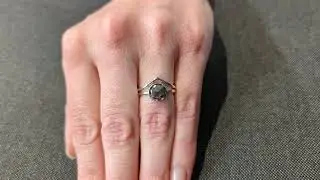 Custom rose cut diamond ring / conflict free diamond / galaxy diamond / salt and pepper diamond