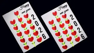 Beautiful handmade new year card making idea. Happy new year greeting card making. New year greeting