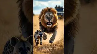 One Lion, Many Hyenas, No Contest ☠️  || Dominance of Lion #liondominance #animalshorts_
