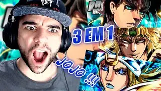 REACT - 3 EM 1 - RAP DO JOSEPH JOESTAR - (ANIRAP) - DIO - (FLASH BEATS) - JHONNY JOESTAR (DYA) JOJO