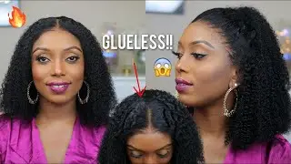 NEW GLUELESS CURLY HD LACE FRONTAL WIG INSTALLATION TUTORIAL | BEGINNER FRIENDLY FT YOLISSA HAIR