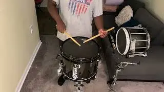 Marching with Myler snare side