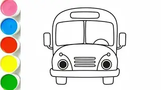 Learn Vehicles for Toddlers | School Bus Drawing and Coloring