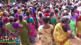 KVK Nagar residents staging a road roko on Thursday