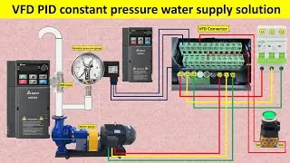 VFD PID Constant Pressure Water Supply Solution | Complete Wiring diagram  #vfd #vfdcontrol