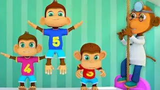 F&uuml;nf kleine Affen | Kinderreime f&uuml;r Kinder | Kinderlied auf Deutsch | Affenlied | Five Little Monkey