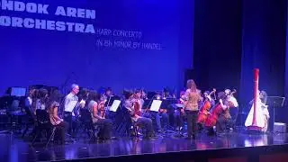Shera in Harp with British School Jakarta School Orchestra performing classic Harp Concerto-Hendel