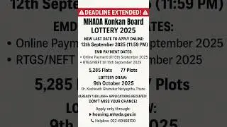 MHADA Lottery 2025: Deadline Extended! 🏠 Apply by Sept 12