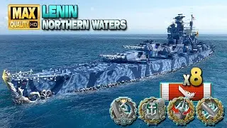 линкор Ленин с отличной работой в бою 10 уровня - World of Warships