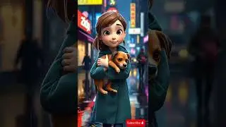 Girl Rescues Injured Dog 🐶 | Heartwarming Animal Rescue Story #youtubeshorts #cartoon #ai
