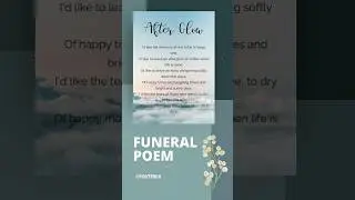 Funeral Poem After Glow #funeral #funeralhome #inlovingmemory #remembranceday #obituary
