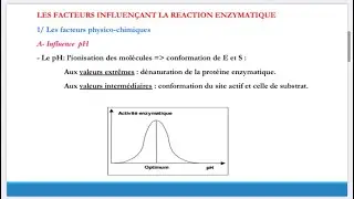 ✅3-Enzymologie:Les facteurs Influençant la reaction Enzymatique