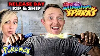 SURGING SPARKS RELEASE DAY!! 144 PACKS!!  RIP & SHIP! Pokemon Booster Box Opening!!