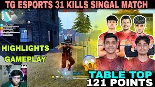 iQOO TG ESPORTS 31 KILLS SINGAL MATCH 😱| TG ESPORTS TABLE TOP 121 POINTS ☠️| FREE FIRE MAX 