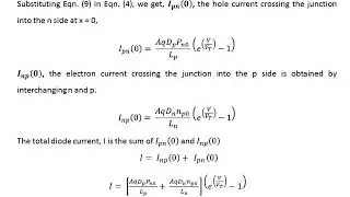 PN DIODE CURRENT EQUATION DERIVATION