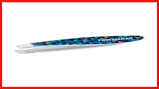 Tweezerman Mini Slant Tweezer - Tweezers for Eyebrows, Travel Tweezers for Eyebrows, Facial Hair
