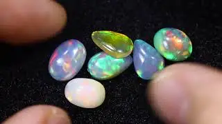 6.34  cts - Natural Crystal Ethiopian Opal Cabochon
