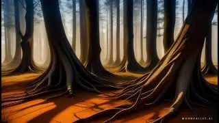🌳 Enchanted Whispers: Exploring an Eerie Golden Hour Forest with Gnarled Trees! 🌅