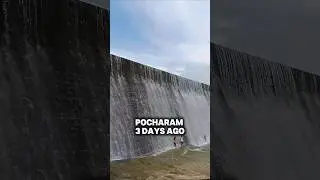 Pocharam Dam in Full Flow 🌊✨ Nature ka asli power dekho! #PocharamDam