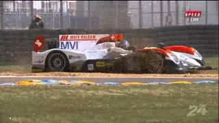 #29 Gulf Accident w/ DeltaWing + Super Slow-mo Spin 2012 24 Hours of Le Mans