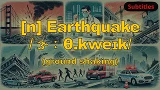 [n] Earthquake meaning (ground shaking) with 5 examples