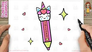 How to Draw Cute Unicorn Magic Pen Step-By-Step Drawing and Coloring for Kids