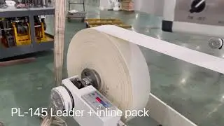 Finland engraved stack paper cup lid cover cap machine PL-145 Leader with inline pack machine