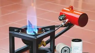 DIY Invention! How to Make a Powerful Waste Oil Rocket Stove at Home | Totally Hacks