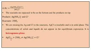 Part 3.2: Analytical Chemistry: Calculation of equilibrium concentration and equilibrium constant II